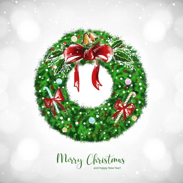 Bela Grinalda Decorativa Natal Fundo Cartão Férias —  Vetores de Stock