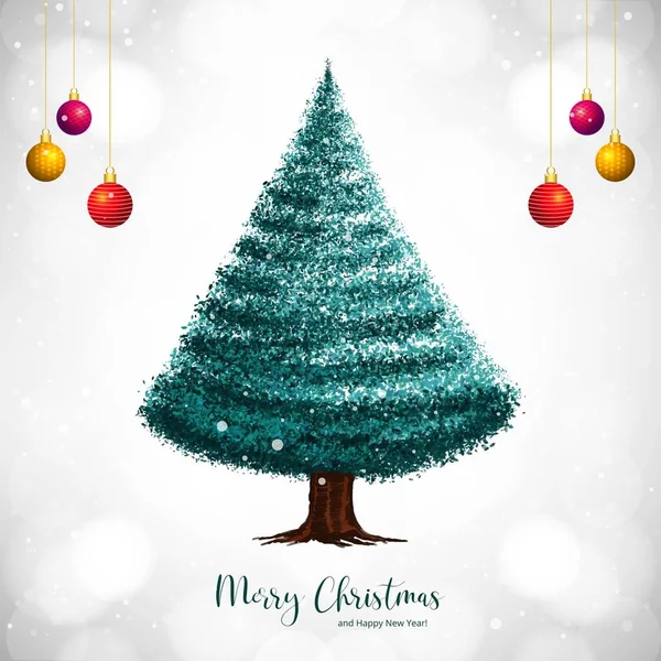 Árvore Natal Inverno Fundo Cartão Férias — Vetor de Stock