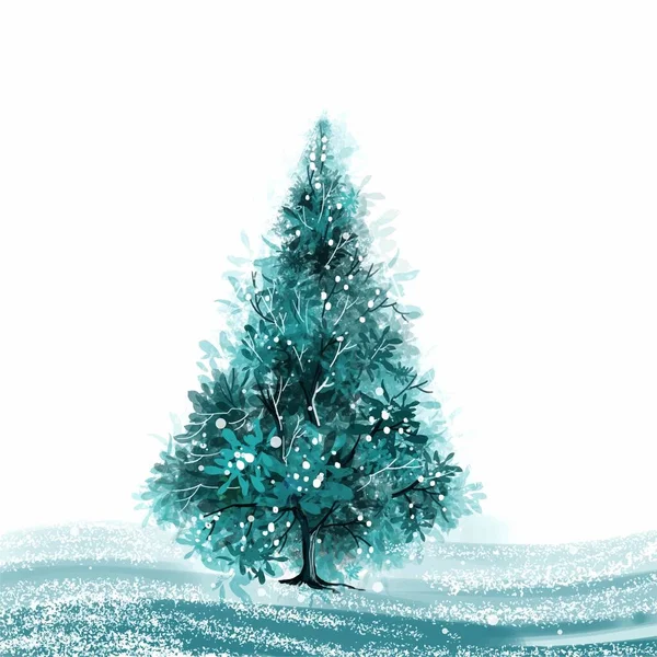 Joyeux Noël Feuille Arbre Carte Vacances Fond — Image vectorielle