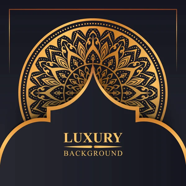 Altın arabesk desenli lüks mandala arka planı. Baskı, kitap kapağı, pankart tasarımı, kartvizit tebrik kartı ve poster tasarımı için dekoratif mandala..