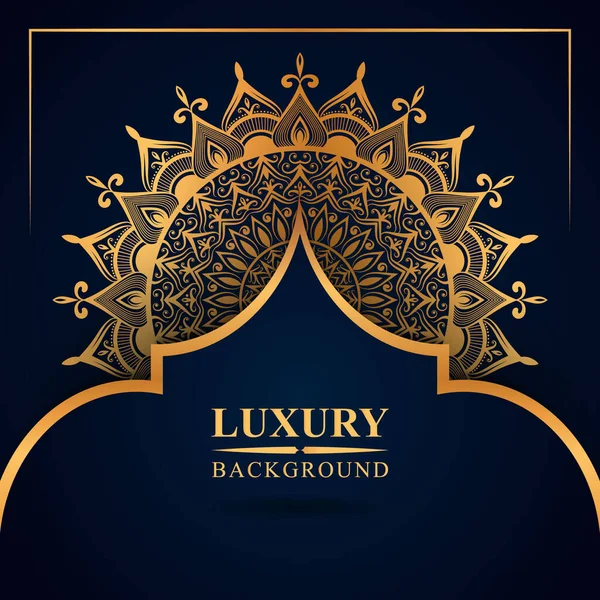 Lüks mandala arka planında altın arabesk desenli Arap İslami doğu tarzı. Baskı, broşür, el ilanı, afiş, poster, kapak için dekoratif mandala,