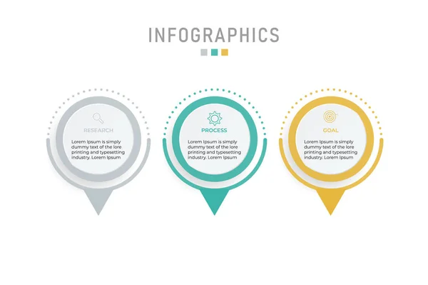 Visualisierung Von Geschäftsdaten Prozessdiagramm Abstrakte Elemente Des Diagramms Diagramm Mit — Stockvektor