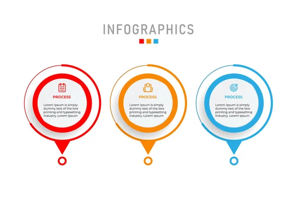 Vector Infographic Template Paper Label Integrated Circles Business Concept Options — Stockvektor