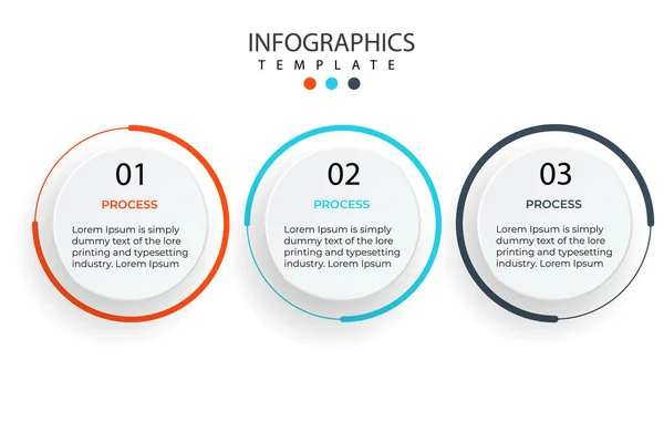 Modèle Infographie Vectorielle Avec Étiquette Papier Cercles Intégrés Concept Entreprise — Image vectorielle