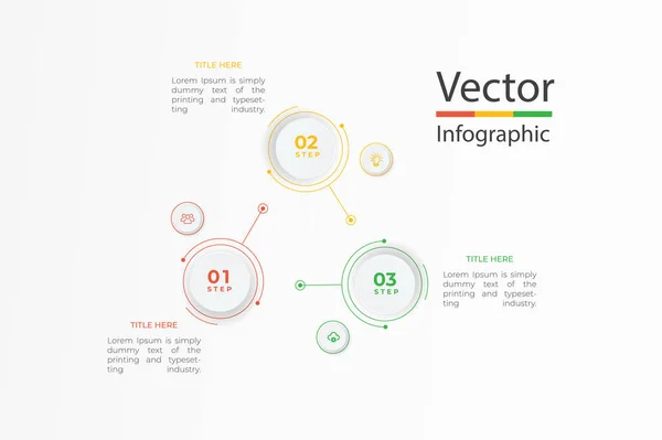 Vektori Infografinen Malli Paperi Etiketti Integroitu Piireissä Liiketoiminta Käsite Vaihtoehtoa — vektorikuva