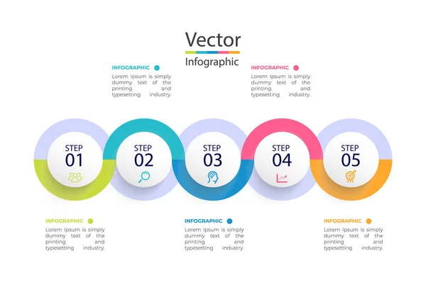 Visualização Dados Negócios Gráfico Processo Elementos Abstratos Gráfico Diagrama Com — Vetor de Stock