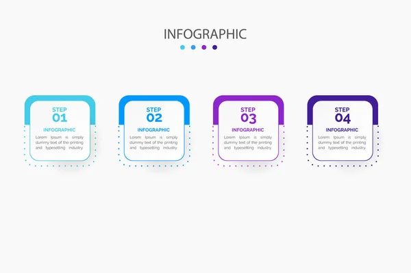 Visualisering Affärsdata Processdiagram Abstrakta Delar Grafen Diagram Med Steg Infographic — Stock vektor