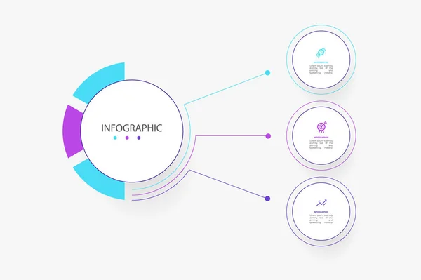 Visualisierung Von Geschäftsdaten Prozessdiagramm Abstrakte Elemente Des Diagramms Diagramm Mit — Stockvektor