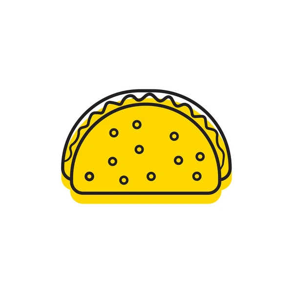 Fast Food Taco Icon Vector Illustration Taco Drawn Lines Icon — Stock Vector