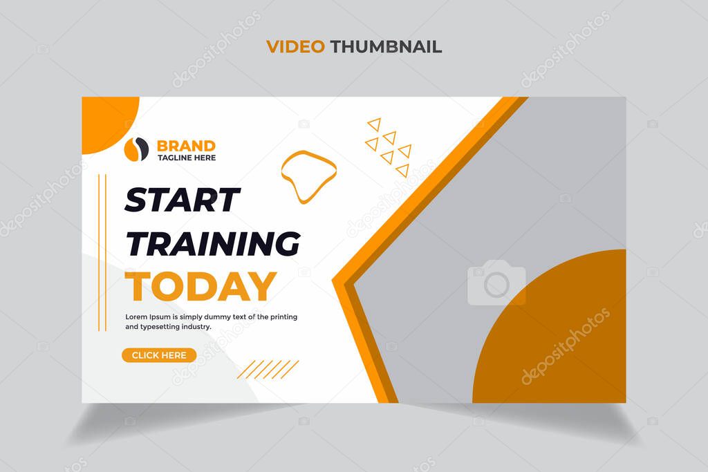 Fitness gym , fitness training, exercise customizable video thumbnail cover photo fully editable for social media and web banner design.