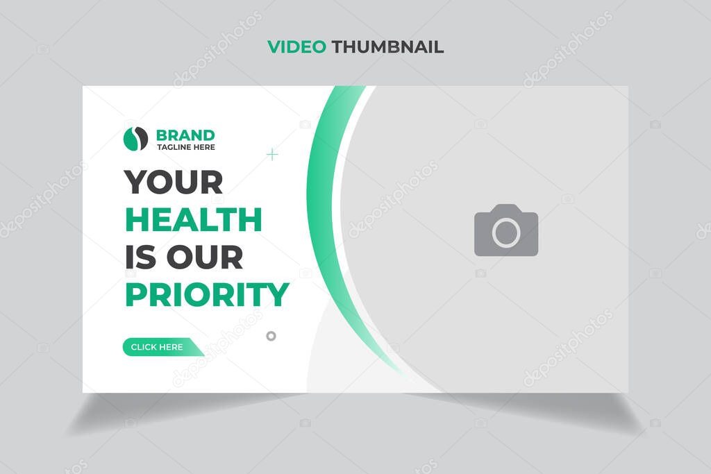 Medical healthcare Editable video thumbnail for hospital live workshop business template, social media video thumbnail