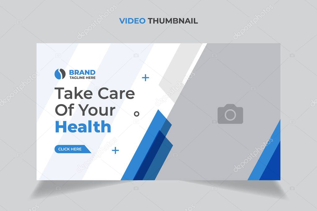 Medical healthcare Editable video thumbnail for hospital live workshop business template, social media video thumbnail