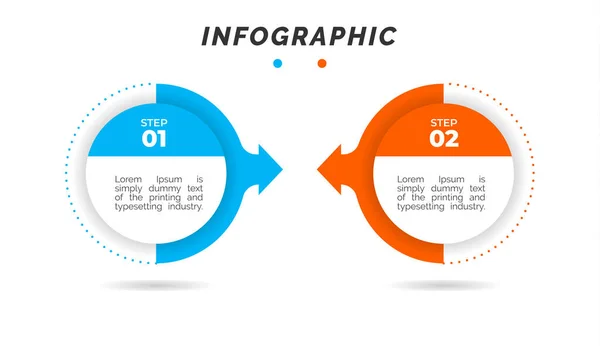 Visualisering Affärsdata Processdiagram Abstrakta Delar Grafen Diagram Med Steg Infographic — Stock vektor