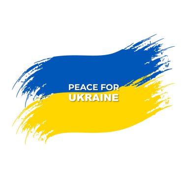 Ukrayna ve Ukrayna bayrağı aşk konsepti çizimi için dua edin 