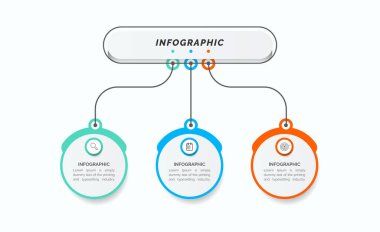 Bilgi elemanları veri görselleştirme vektör tasarım şablonu. Adımlar, seçenekler, iş süreci, iş akışı, diyagram, akış şeması, zaman çizelgesi, pazarlama simgeleri, bilgi grafikleri için kullanılabilir.