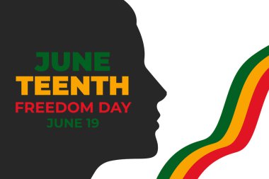 Haziran 'ın Afro-Amerikan Özgürlük Günü. Özgürlük ya da Özgürlük Günü. Banner, Arkaplan ve diğerleri için tasarım. Vektör illüstrasyonu
