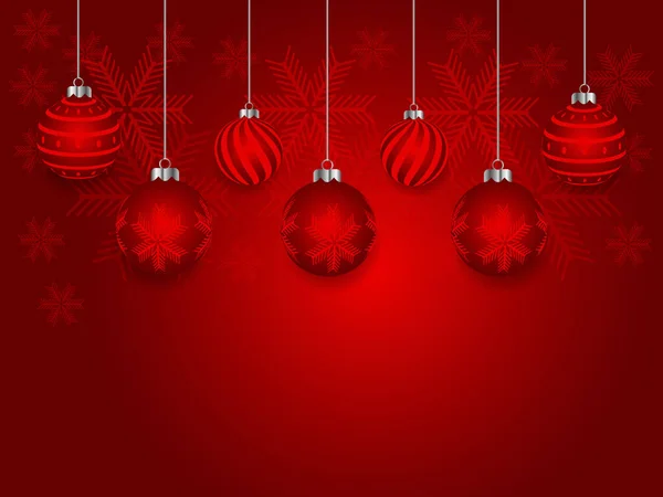 Buon Natale Capodanno Tipografico Sfondo Rosso Con Paesaggio Invernale Orizzontale — Vettoriale Stock