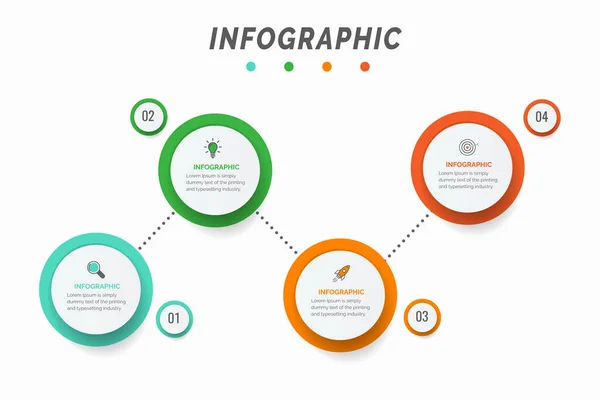 Business Data Visualization Process Chart Abstract Elements Graph Diagram Steps — Vetor de Stock