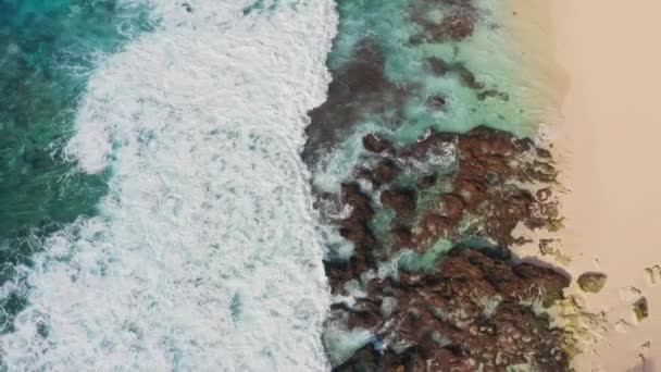 Okyanus Sahilinde Mavi Dalgaların Görüntüsü — Stok video