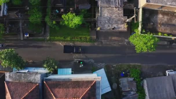 Luchtfoto Van Klein Dorp Bali Ubud — Stockvideo