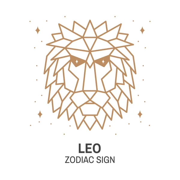 Zodiac astrology horoscope sign leo linear design. Vector illustration. Elegant line art symbol or icon of leo esoteric zodiacal horoscope templates for logo or poster isolated on white background. — Stock Vector