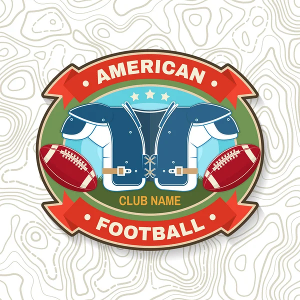 American Football Rugby Club Sticker Embroidery Patch Vector Concept Shirt — Stock Vector