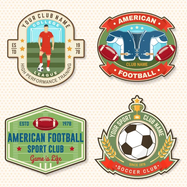 Набор Вышивки Американского Футбола Футбольного Клуба Вектор Рубашки Логотипа Печати — стоковый вектор