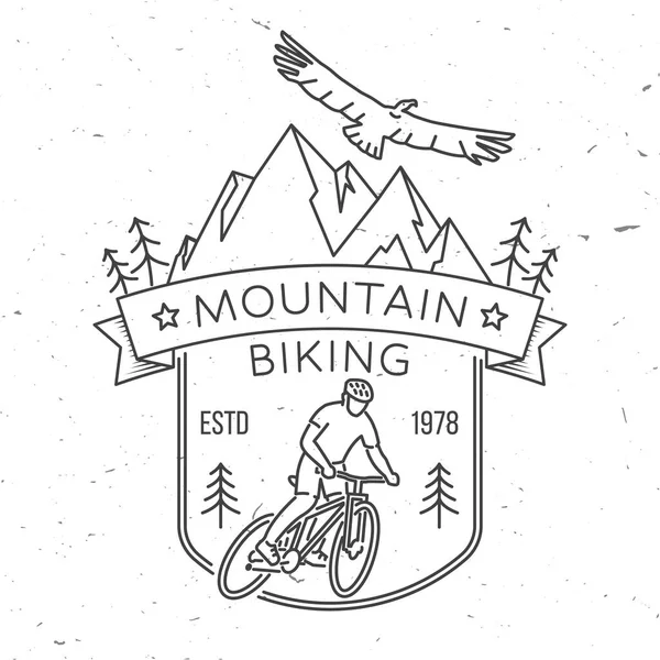 Downhill Mountain Biking Vector Illustration Concept Shirt Logo Print Stamp — Stockvector