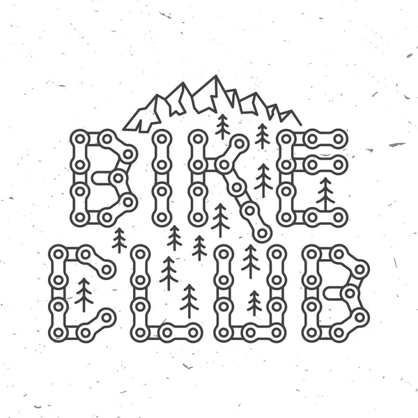 Bicycle Club Vector Illustration Concept Shirt Logo Print Stamp Tee — 图库矢量图片