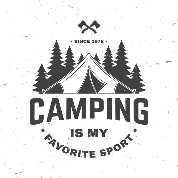 Camping Favorite Sport Vector Illustration Concept Shirt Logo Print Stamp — Stock Vector
