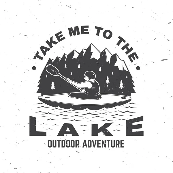 Take Lake Camping Quote Vector Illustration Concept Shirt Logo Print — Stock vektor