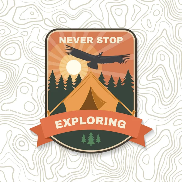Never Stop Exploring Vector Illustration Concept Shirt Logo Print Stamp — ストックベクタ