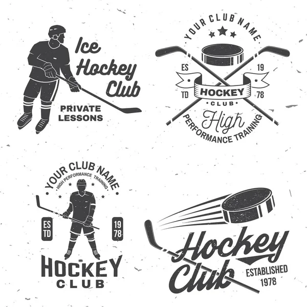 Ice Hockey Club Logo Badge Design Concept Shirt Logo Print — Stockový vektor