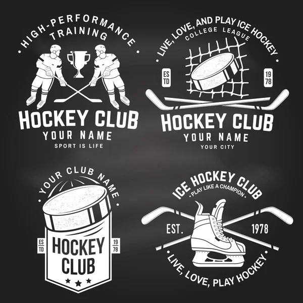 collection of ten vector hockey t-shirt designs, hockey t-shirt design set,  vintage hockey t-shirt design collection, typography hockey t-shirt  collection, retro style hockey vector t-shirt collection Stock Vector
