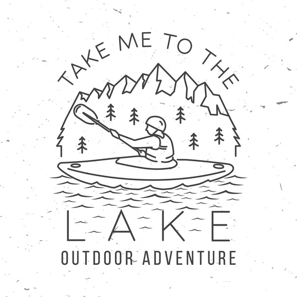 Take Lake Camping Quote Vector Illustration Concept Shirt Logo Print — ストックベクタ