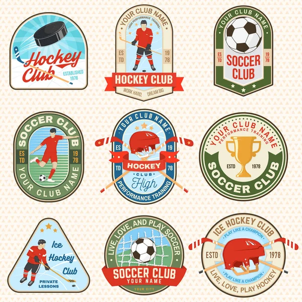 Lední Hokejový Klub Logo Fotbalového Klubu Vyšívaná Náplast Odznakem Sportovní — Stockový vektor