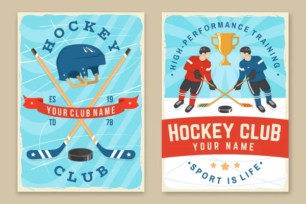 Flyer Club Hockey Sur Glace Brochure Bannière Affiche Concept Pour — Image vectorielle