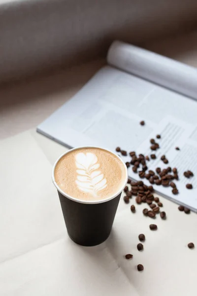 Latte Kawa Mlekiem Śmietana Kawiarnia Gorące Napoje Szklanka Kawiarnia Kawa — Zdjęcie stockowe