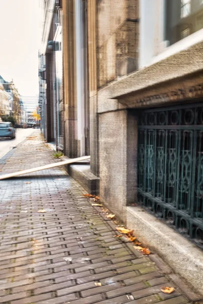 Hague Netherlands October 2020 Basement Window Stately Dutch Building Street — Stock Photo, Image