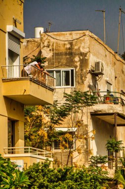 Tel Aviv, İsrail - 11 Kasım 2010: Bauhaus veya Tel Aviv 'deki sanat deco yerleşim yeri