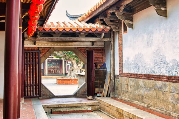 Taichung City Taiwan December 2016 Historic Wooden Famous Temple Lukang — Stock Photo, Image