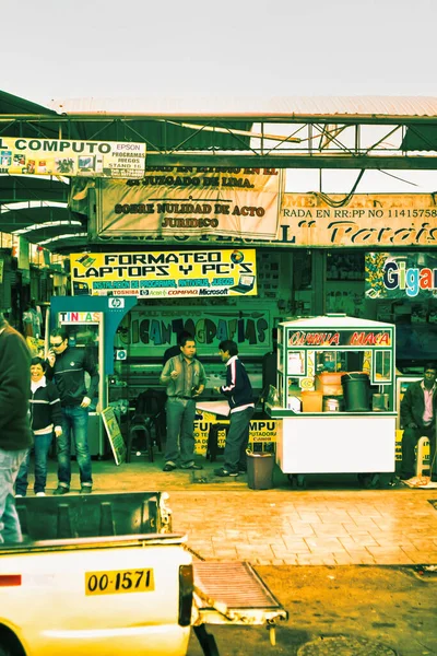 Lima Peru Agosto 2010 Pequeno Mercado Com Lojas Peruanas Lojas — Fotografia de Stock