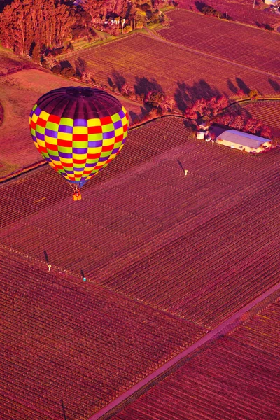 Napa Amerikai Egyesült Államok Február 2013 Hőlégballon Lovaglás Völgy Hegycsúcsok — Stock Fotó