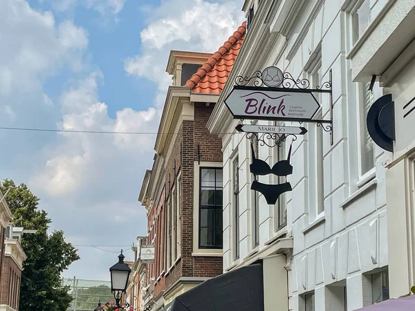 Voorburg Hollanda Ağustos 2021 Eski Bir Ortaçağ Caddesinde Hollandalı Tarihi — Stok fotoğraf