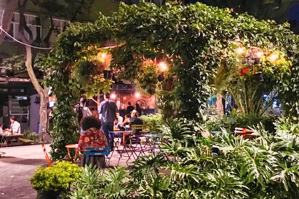 Mexico Mexique Février 2017 Terrasse Restaurant Mexico Nuit Sous Une — Photo