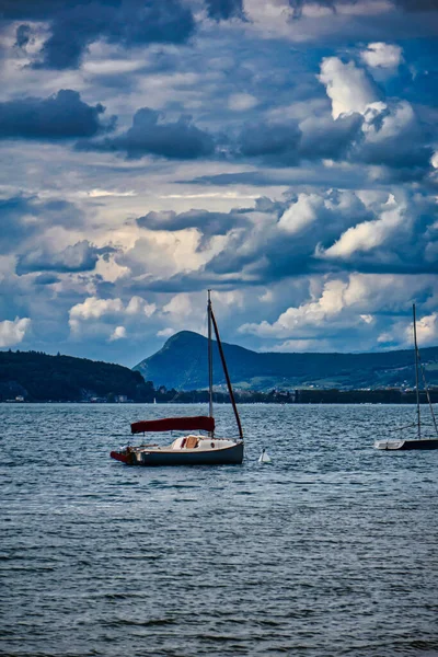 San Bernardo Menthon Francia Septiembre 2020 Barcos Puerto Orillas Del — Foto de Stock