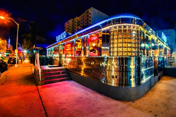 Miami United States October 2011 Art Deco American Diner Restaurant — Stock Photo, Image