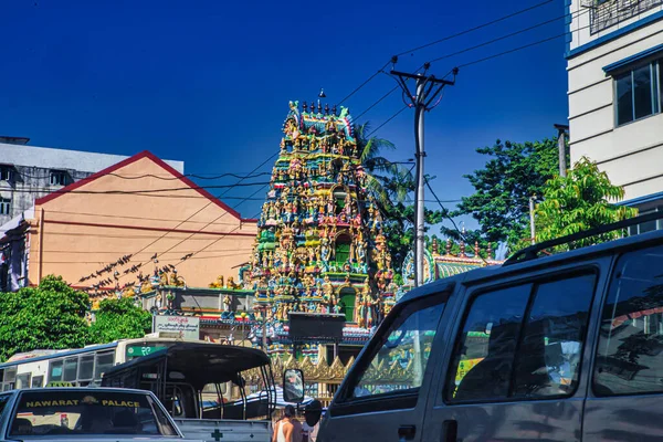 Yangon Myanmar December 2012 Street View Ayangon Hindu Colorful Temple — 图库照片