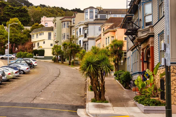 San Francisco Verenigde Staten Februari 2020 Een Straat Met Kleine — Stockfoto