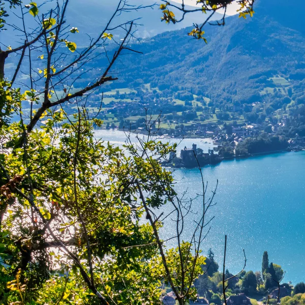 Talloires France Septembre 2020 Panorama Sur Lac Annecy Ses Montagnes — Photo